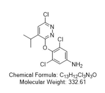 3,5-二氯-4-(6-氯-4-异丙基哒嗪基-3-基)氧苯胺,3,5-dichloro-4-((6-chloro-4-isopropylpyridazin-3-yl)oxy)aniline