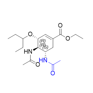 奥司他韦杂质23,(3R,4R,5S)-ethyl 4,5-diacetamido-3-(pentan-3-yloxy)cyclohex-1- enecarboxylate