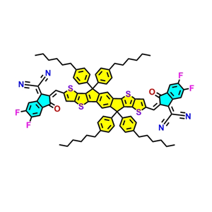 3,9-Bis(2-methylene-((3-(1,1-dicyanomethylene)-6,7-difluoro)-indanon e))-5,5,11,11-tetrakis(4-hexylp,ITIC-F2