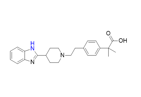 比拉斯汀杂质06,2-(4-(2-(4-(1H-benzo[d]imidazol-2-yl)piperidin-1-yl)ethyl)phenyl)-2-methylpropanoic acid