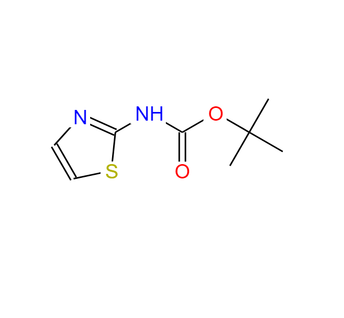 2 -(N-甲酸叔丁酯)氨基噻唑,Carbamic acid, 2-thiazolyl-, 1,1-dimethylethyl ester (9CI)