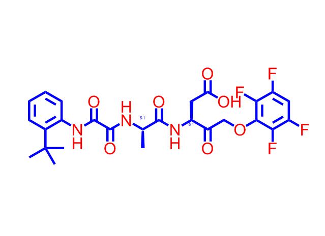 N-[2-(叔丁基)苯基]-2-氧代甘氨酰-N-[(1S)-1-(羧基甲基)-2-氧代-3-(2,3,5,6-四氟苯氧基)丙基]-L-丙氨酰胺,(S)-3-((S)-2-(2-(2-tert-butylphenylamino)-2-oxoacetamido)propanamido)-4-oxo-5-(2,3,5,6-tetrafluorophenoxy)pentanoic acid