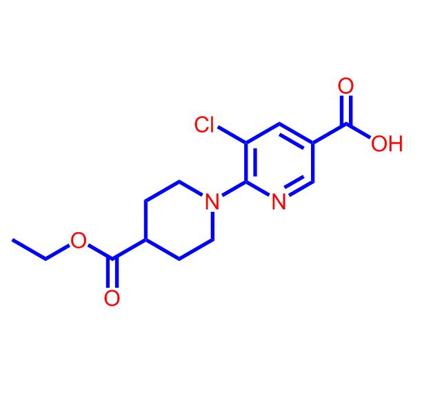 6-(4-(乙氧基羰基)哌啶-1-基)-5-氯吡啶-3-羧酸,5-Chloro-6-[4-(ethoxycarbonyl)piperidino]-nicotinic acid