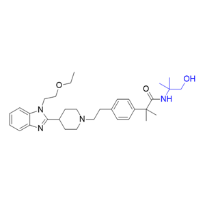 比拉斯汀杂质07,2-(4-(2-(4-(1-(2-ethoxyethyl)-1H-benzo[d]imidazol-2-yl)piperidin-1-yl)ethyl)phenyl)-N-(1-hydroxy-2-methylpropan-2-yl)-2-methylpropanamide