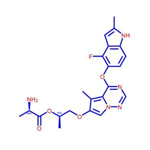 1-[[4-[(4-氟-2-甲基-1H-吲哚-5-基)氧基]-5-甲基吡咯并[2,1-F][1,2,4]三嗪-6-基]氧基]-2-丙醇 L-丙氨酸酯,Brivanib alaninate