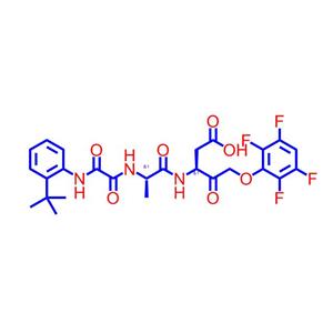 N-[2-(叔丁基)苯基]-2-氧代甘氨酰-N-[(1S)-1-(羧基甲基)-2-氧代-3-(2,3,5,6-四氟苯氧基)丙基]-L-丙氨酰胺,(S)-3-((S)-2-(2-(2-tert-butylphenylamino)-2-oxoacetamido)propanamido)-4-oxo-5-(2,3,5,6-tetrafluorophenoxy)pentanoic acid