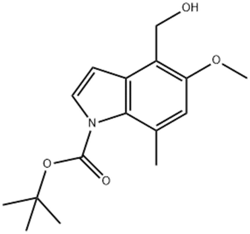 4-(羟甲基)-5-甲氧基-7-甲基-1H-吲哚-1-甲酸叔丁酯,1H-Indole-1-carboxylic acid, 4-(hydroxymethyl)-5-methoxy-7-methyl-, 1,1-dimethylethyl ester