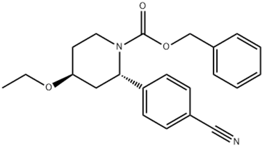 （2S，4S）-2-（4-氰基苯基）-4-乙氧基-1-哌啶甲酸芐酯,1-Piperidinecarboxylic acid, 2-(4-cyanophenyl)-4-ethoxy-, phenylmethyl ester, (2S,4S)-