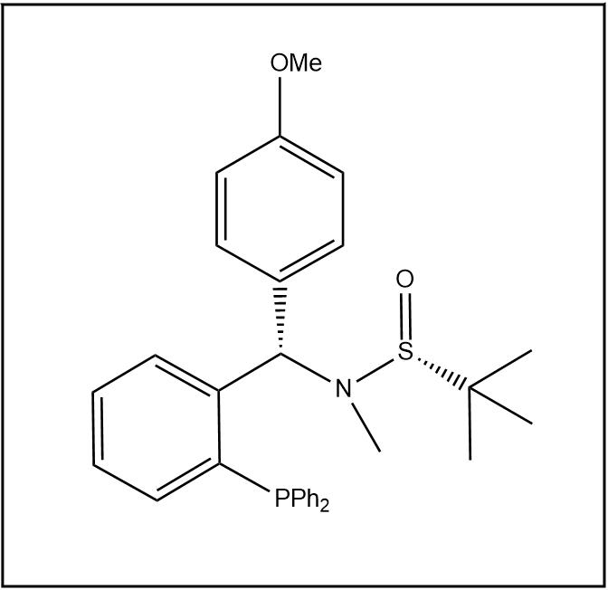 S(R)]-N-[(S)-[2-(二苯基膦)苯基](4-甲氧基苯基)甲基]-N-甲基-2-叔丁基亚磺酰胺,S(R)]-N-[(S)-[2-(Diphenylphosphino)phenyl](4-methoxyphenyl)methyl]-N,2-dimethyl-2-propanesulfinamide