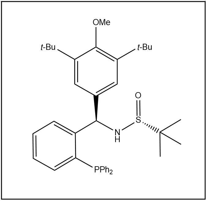 S(R)]-N-[(R)-(3,5-双叔丁基-4-甲氧基苯基)[2-(二苯基膦)苯基]甲基]-2-叔丁基亚磺酰胺,S(R)]-N-[(R)-[3,5-Bis(1,1-dimethylethyl)-4-methoxyphenyl][2-(diphenylphosphino)phenyl]methyl]-2-methyl-2-propanesulfinamide