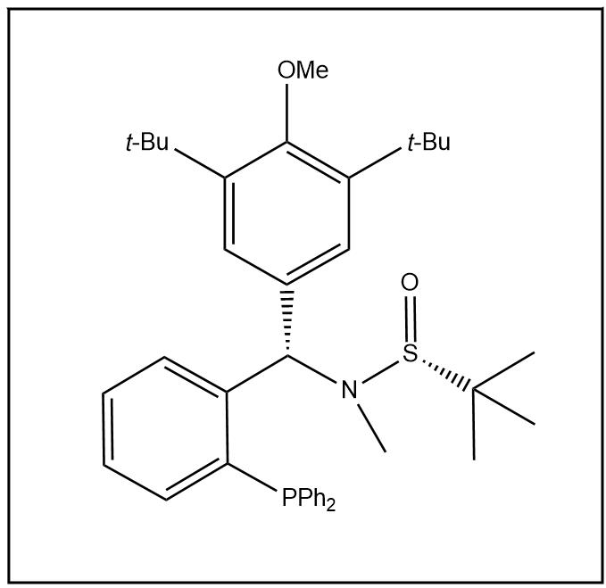 S(R)]-N-[(S)-(3,5-双叔丁基-4-甲氧基苯基)[2-(二苯基膦)苯基]甲基]-N-甲基-2-叔丁基亚磺酰胺,S(R)]-N-[(S)-[3,5-Bis(1,1-dimethylethyl)-4-methoxyphenyl][2-(diphenylphosphino)phenyl]methyl]-N,2-dimethyl-2-propanesulfinamide