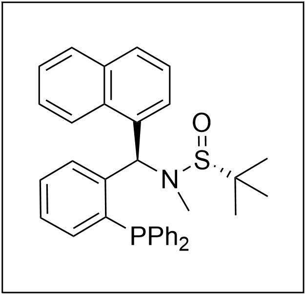 S(R)]-N-[(R)-[2-(二苯基膦)苯基]-1-萘基甲基]-N-甲基-2-叔丁基亞磺酰胺,S(R)]-N-[(R)-[2-(Diphenylphosphino)phenyl]-1-naphthalenylmethyl]-N,2-dimethyl-2-propanesulfinamide