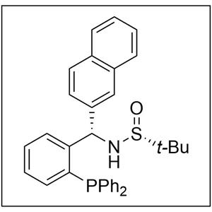 S(R)]-N-[(S)-[2-(二苯基膦)苯基](2-萘基)甲基]-2-叔丁基亚磺酰胺,S(R)]-N-[(S)-[2-(Diphenylphosphino)phenyl](2-naphthalenyl)methyl]-2-methyl-2-propanesulfinamide