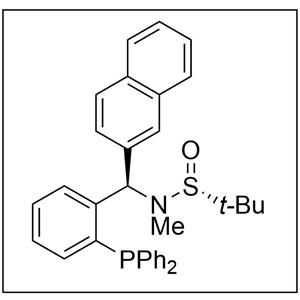 S(R)]-N-[(R)-[2-(二苯基膦)苯基](2-萘基)甲基]-N-甲基-2-叔丁基亚磺酰胺,S(R)]-N-[(R)-[2-(Diphenylphosphino)phenyl](2-naphthalenyl)methyl]-N,2-dimethyl-2-propanesulfinamide