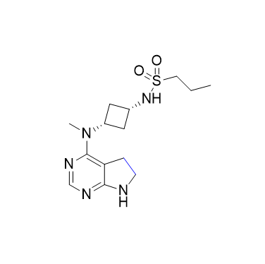 阿布昔替尼杂质22,N-(cis-3-((6,7-dihydro-5H-pyrrolo[2,3-d]pyrimidin-4-yl)(methyl)amino)cyclobutyl)propane-1-sulfonamide