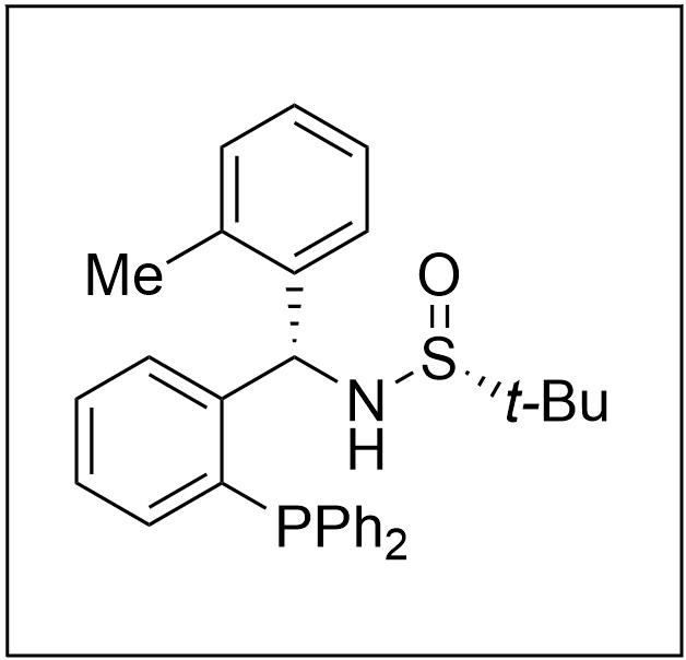 S(R)]-N-[(S)-(2-甲基苯基)[2-(二苯基膦)苯基]甲基]-2-叔丁基亚磺酰胺,S(R)]-N-[(S)-(2-Methylphenyl)[2-(diphenylphosphino)phenyl]methyl]-2-methyl-2-propanesulfinamide