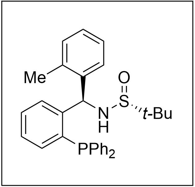 S(R)]-N-[(R)-(2-甲基苯基)[2-(二苯基膦)苯基]甲基]-2-叔丁基亚磺酰胺,S(R)]-N-[(R)-(2-Methylphenyl)[2-(diphenylphosphino)phenyl]methyl]-2-methyl-2-propanesulfinamide
