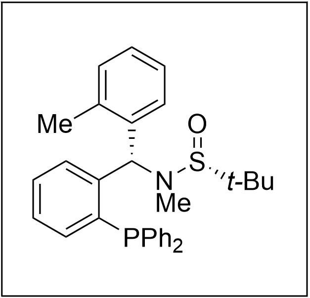 S(R)]-N-[(S)-(2-甲基苯基)[2-(二苯基膦)苯基]甲基]-N-甲基-2-叔丁基亚磺酰胺,S(R)]-N-[(S)-(2-Methylphenyl)[2- (diphenylphosphino)phenyl]methyl]-N,2-dimethyl-2-propanesulfinamide