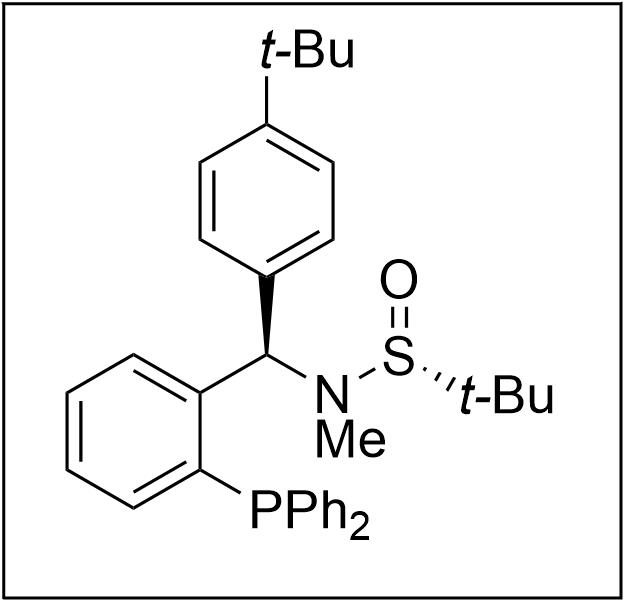 S(R)]-N-[(R)-(4-叔丁基苯基)[2-(二苯基膦)苯基]甲基]-N-甲基-2-叔丁基亞磺酰胺,S(R)]-N-[(R)-(4-(tert-Butyl)phenyl)[2-(diphenylphosphino)phenyl]methyl]-N,2-dimethyl-2-propanesulfinamide