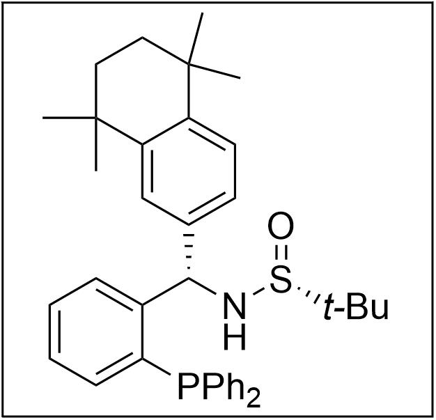 S(R)]-N-[(S)-[2-(二苯基膦)苯基](5,6,7,8-四氢-5,5,8,8-四甲基-2-萘基)甲基]-2-叔丁基亚磺酰胺,S(R)]-N-((S)-(2-(Diphenylphosphino)phenyl)(5,6,7,8-tetrahydro-5,5,8,8-tetramethyl-2-naphthalenyl)methyl]-2-methyl-2-propanesulfinamide