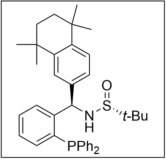 S(R)]-N-[(R)-[2-(二苯基膦)苯基](5,6,7,8-四氫-5,5,8,8-四甲基-2-萘基)甲基]-2-叔丁基亞磺酰胺,S(R)]-N-[(R)-[2-(Diphenylphosphino)phenyl](5,6,7,8-tetrahydro-5,5,8,8-tetramethyl-2-naphthalenyl)methyl]-2-methyl-2-propanesulfinamide