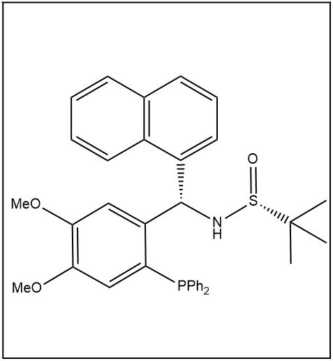 S(R)]-N-[(S)-[2-(二苯基膦)-4,5-二甲氧基苯基]-1-萘基甲基]-2-叔丁基亚磺酰胺,S(R)]-N-[(S)-[2-(Diphenylphosphino)-4,5-dimethoxyphenyl]-1-naphthalenylmethyl]-2-methyl-2-propanesulfinamide