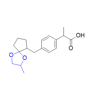 洛索洛芬杂质19,2-(4-((2-methyl-1,4-dioxaspiro[4.4]nonan-6-yl)methyl)phenyl)propanoic acid