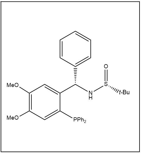 S(R)]-N-[(S)-[2-(二苯基膦)-4,5-二甲氧基苯基](4-苯基)甲基]-2-叔丁基亚磺酰胺,S(R)]-N-[(S)-[2-(Diphenylphosphino)-4,5-dimethoxyphenyl)](4-phenyl)methyl]-2-methyl-2-propanesulfinamide