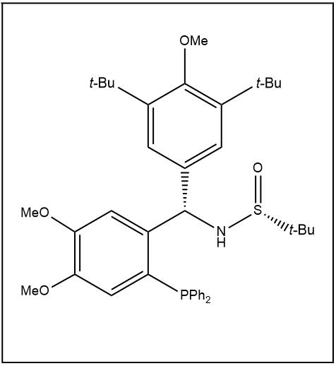 S(R)]-N-[(S)-(3,5-双叔丁基-4-甲氧基苯基)][2-(二苯基膦)-4,5二甲氧基苯基]-2-叔丁基亚磺酰胺,S(R)]-N-[(S)-(3,5-Di-tert-butyl-4-methoxyphenyl)[2-(diphenylphosphino)-4,5-dimethoxyphenyl]-2-methyl-2-propanesulfinamide