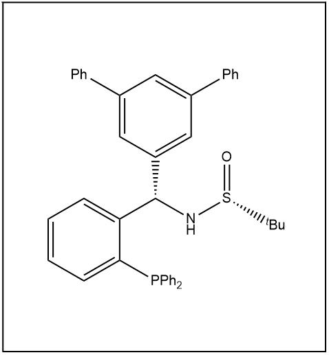 S(R)]-N-[(S)-(3,5-二苯基苯基)[2-(二苯基膦)苯基]甲基]-2-叔丁基亚磺酰胺,S(R)]-N-[(S)-[1,1':3',1''-terphenyl]-5'-yl(2-(diphenylphosphanyl) phenyl)methyl]-2-methyl-2-propanesulfinamide