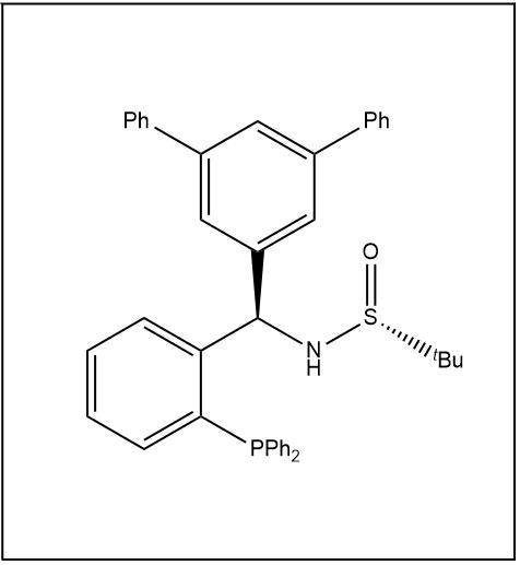 S(R)]-N-[(R)-(3,5-二苯基苯基)[2-(二苯基膦)苯基]甲基]-2-叔丁基亚磺酰胺,S(R)]-N-[(R)-[1,1':3',1''-terphenyl]-5'-yl(2-(diphenylphosphanyl) phenyl)methyl]-2-methyl-2-propanesulfinamide