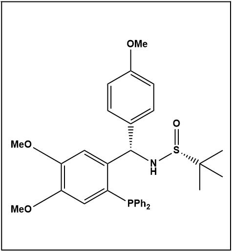 S(R)]-N-[(S)-[2-(二苯基膦)-4,5-二甲氧基苯基](4-甲氧基苯基)甲基]-2-叔丁基亚磺酰胺,S(R)]-N-[(S)-[2-(Diphenylphosphino)-4,5-dimethoxyphenyl)](4-methoxyphenyl)methyl]-2-methyl-2-propanesulfinamide