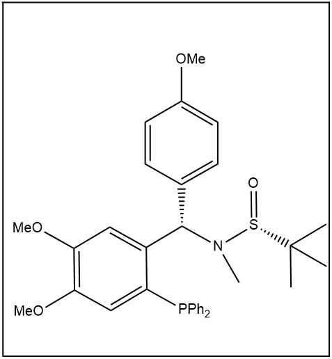 S(R)]-N-[(S)-[2-(二苯基膦)-4,5-二甲氧基苯基](4-甲氧基苯基)甲基]-N-甲基-2-叔丁基亚磺酰胺,S(R)]-N-[(S)-[2-(Diphenylphosphino)-4,5-dimethoxyphenyl)](4-methoxyphenyl)methyl]-N,2-dimethyl-2-propanesulfinamide