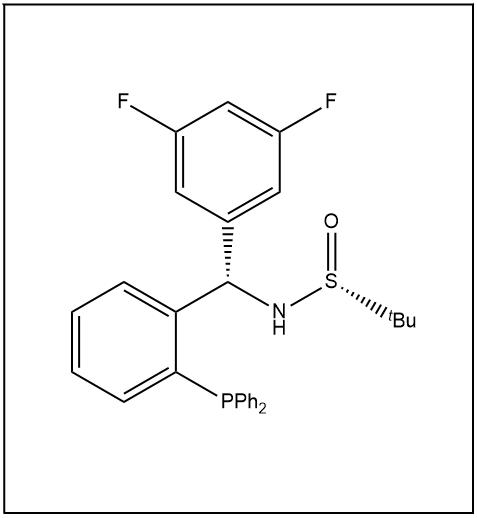 S(R)]-N-[(S)-(3,5-二氟苯基)[2-(二苯基膦)苯基]甲基]-2-叔丁基亚磺酰胺,S(R)]-N-[(S)-(3,5-difluorophenyl)(2-(diphenylphosphanyl) phenyl)methyl]-2-methyl-2-propanesulfinamide