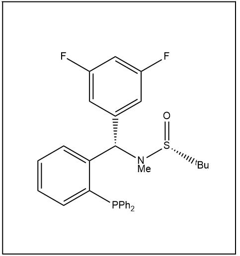 S(R)]-N-[(S)-(3,5-二氟苯基)[2-(二苯基膦)苯基]甲基]-N-甲基-2-叔丁基亚磺酰胺,S(R)]-N-[(S)-(3,5-difluorophenyl)(2-(diphenylphosphanyl) phenyl)methyl]-N,2-dimethyl-2-propanesulfinamide