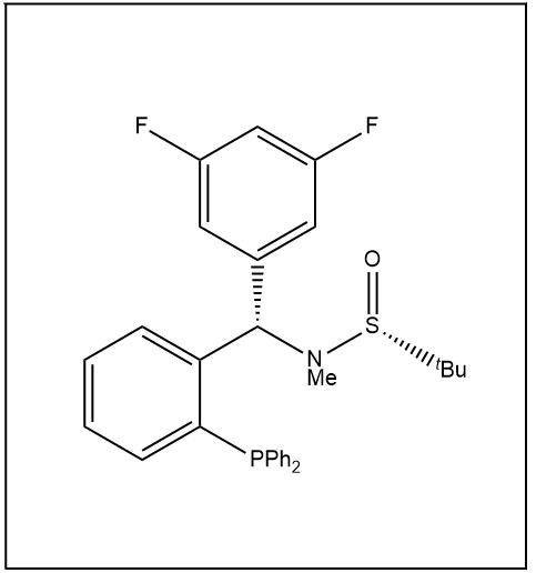 S(R)]-N-[(S)-(3,5-二氟苯基)[2-(二苯基膦)苯基]甲基]-N-甲基-2-叔丁基亞磺酰胺,S(R)]-N-[(S)-(3,5-difluorophenyl)(2-(diphenylphosphanyl) phenyl)methyl]-N,2-dimethyl-2-propanesulfinamide