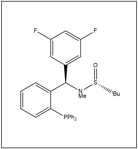 S(R)]-N-[(R)-(3,5-二氟苯基)[2-(二苯基膦)苯基]甲基]-N-甲基-2-叔丁基亞磺酰胺,S(R)]-N-[(R)-(3,5-difluorophenyl)(2-(diphenylphosphanyl) phenyl)methyl]-N,2-dimethyl-2-propanesulfinamide