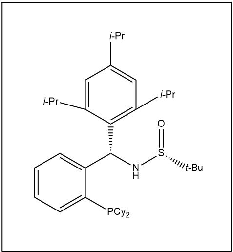 S(R)]-N-[(S)-[2-(二环己基膦)苯基](2,4,6-三异丙基苯基)甲基]-2-叔丁基亚磺酰胺,S(R)]-N-((S)-(2-(Dicyclohexylphosphino)phenyl)(2,4,6-triisopropylphenyl)methyl)-2-methyl-2-propanesulfinamide