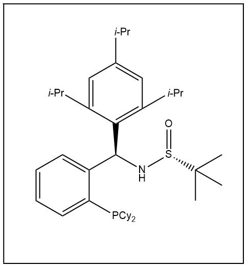 S(R)]-N-[(R)-[2,4,6-(三异丙基苯基)甲基]-4-甲氧基苯基][2-(二环己基膦)苯基]甲基]-2-叔丁基亚磺酰胺,S(R)]-N-[(R)-[2,4,6-(Triisopropylphenyl))methyl]-4-methoxyphenyl][2-(dicyclohexylphosphino)phenyl]methyl]-2-methyl-2-propanesulfinamide