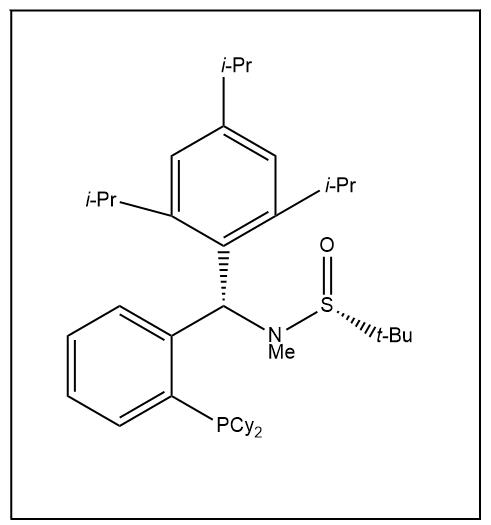 S(R)]-N-[(S)-[2-(二环己基膦)苯基](2,4,6-三异丙基苯基)甲基]-N-甲基-2-叔丁基亚磺酰胺,S(R)]-N-((S)-(2-(Dicyclohexylphosphino)phenyl)(2,4,6-triisopropylphenyl)methyl)-N,2-dimethyl-2-propanesulfinamide