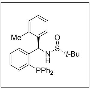 S(R)]-N-[(R)-(2-甲基苯基)[2-(二苯基膦)苯基]甲基]-2-叔丁基亚磺酰胺,S(R)]-N-[(R)-(2-Methylphenyl)[2-(diphenylphosphino)phenyl]methyl]-2-methyl-2-propanesulfinamide