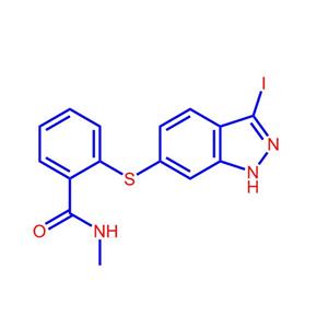2-(3-碘-1H-吲唑-6-基硫代)-N-甲基苯甲酰胺,2-[(3-iodo-2H-indazol-6-yl)sulfanyl]-N-methylbenzamide