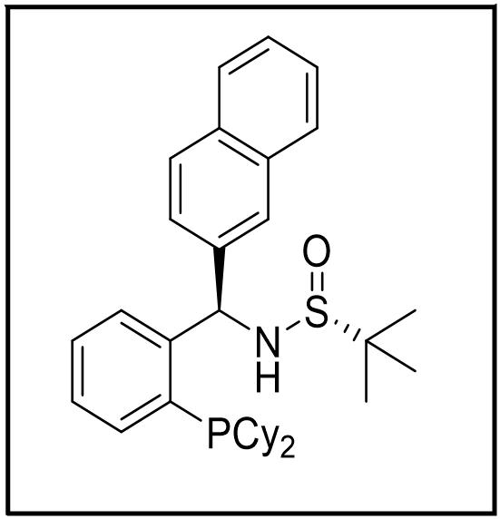 S(R)]-N-[(R)-[2-(二环己基膦)苯基]-2-萘基甲基]-2-叔丁基亚磺酰胺,S(R)]-N-[(R)-[2-(Dicyclohexylphosphino)phenyl]-2-naphthalenylmethyl]-2-dimethyl-2-propanesulfinamide