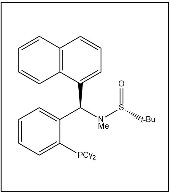 S(R)]-N-[(R)-[2-(二环己基膦)苯基]-1-萘基甲基]-N-甲基-2-叔丁基亚磺酰胺,S(R)]-N-[(R)-[2-(Dicyclohexylphosphino)phenyl]-1-naphthalenylmethyl]-N,2-dimethyl-2-propanesulfinamide
