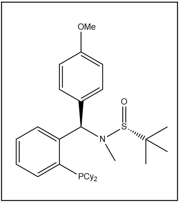 S(R)]-N-[(R)-[2-(二環(huán)己基膦)苯基](4-甲氧基苯基)甲基]-N-甲基-2-叔丁基亞磺酰胺,S(R)]-N-[(R)-[2-(Dicyclohexylphosphanyl)phenyl](4-methoxyphenyl)methyl]-N,2-dimethyl-2-propanesulfinamide