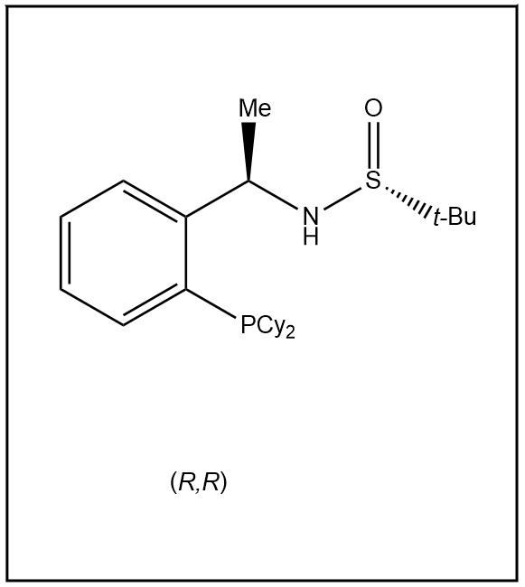 S(R)]-N-[(1R)-1-[2-(二环己基膦)苯基]乙基]-2-叔丁基亚磺酰胺,S(R)]-N-((1R)-1-(2-(Dicyclohexylphosphino)phenyl)ethyl)-2-methyl-2-propanesulfinamide