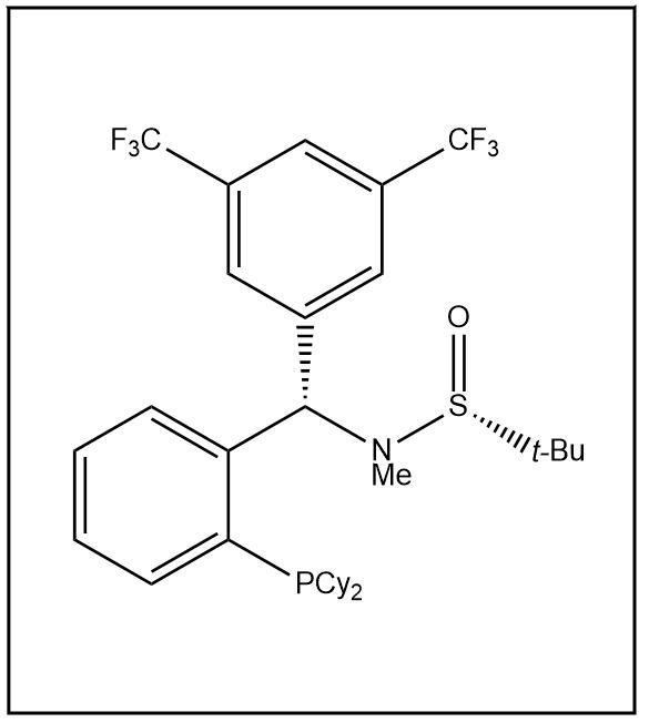 S(R)]-N-[(S)-3,5-二(三氟甲基)苯基)]-[2-(二环己基膦)苯基]-N-甲基-2-叔丁基亚磺酰胺,(R)-N-((S)-(2-(dicyclohexylphosphino)phenyl)(2,4,6-triisopropylphenyl)methyl)-N,2-dimethyl-2-propanesulfinamide