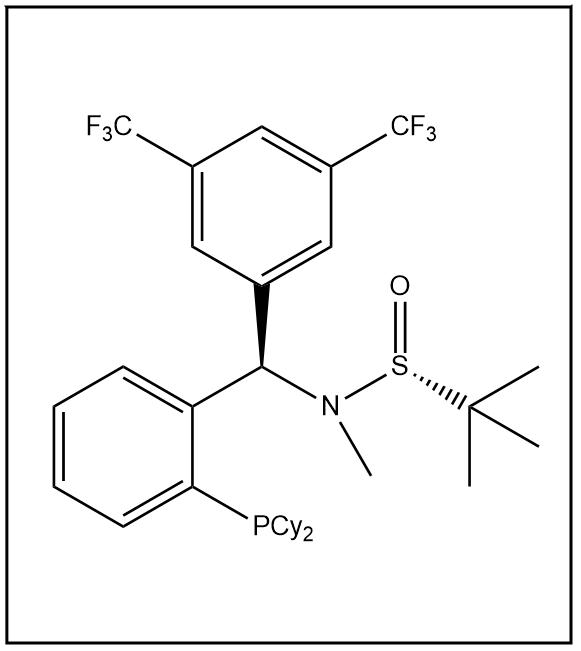 S(R)]-N-[(R)-3,5-二(三氟甲基)苯基)]-[2-(二環(huán)己基膦)苯基]-N-甲基-2-叔丁基亞磺酰胺,S(R)]-N-[(R)-3,5-Bis(trifluoromethyl)phenyl][2-(dicyclohexylphosphanyl)phenyl]-N,2-dimethyl-2-propanesulfinamide