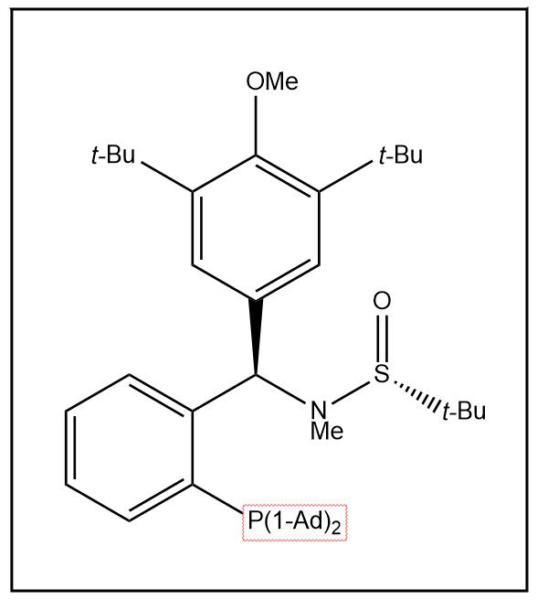 S(R)]-N-[(R)-[3,5-二叔丁基-4-甲氧基苯基][2-(二金刚烷基膦)苯基]甲基]-N-甲基-2-叔丁基亚磺酰胺,S(R)]-N-[(R)-[3,5-Bis(1,1-dimethylethyl)-4 methoxyphenyl][2-(diadamantanphosphanyl)phenyl]methyl]-N,2-dimethyl-2-propanesulfinamide