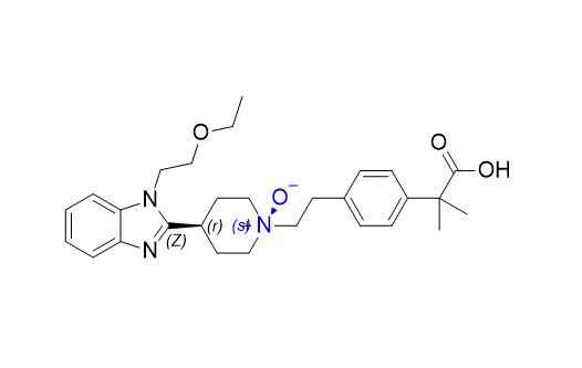 比拉斯汀杂质15,(1s,4r)-1-(4-(2-carboxypropan-2-yl)phenethyl)-4-(1-(2-ethoxyethyl)-1H-benzo[d]imidazol-2-yl)piperidine 1-oxide